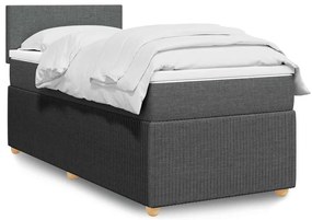 Cama com molas/colchão 80x200 cm tecido cinzento-escuro