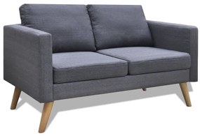 Conjunto de sofás de 2 lugares e 3 lugares tecido cinza escuro