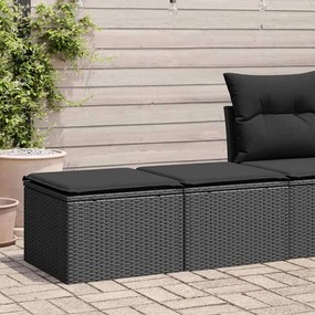 2 pcs conjunto sofás jardim c/ almofadões vime PE/acácia preto