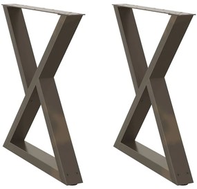 Pés para mesa de jantar 2 peças aço natural 70x(72-73,3) cm aço