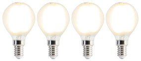 Conjunto de 4 lâmpadas LED E14 P45 mate 3,5W 360 lm 2700K