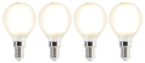 Conjunto de 4 lâmpadas LED E14 P45 mate 3,5W 360lm 2700K
