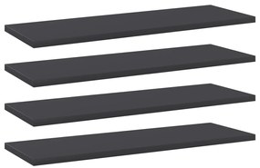 vidaXL Prateleiras para estante 4 pcs 60x20x1,5cm contraplacado cinza