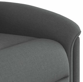 Poltrona de massagens reclinável tecido cinzento-escuro
