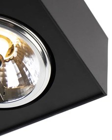 Design spot quadrado preto 4-luz - Kaya Moderno