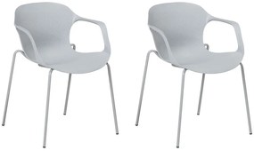 Conjunto de 2 cadeiras de jantar cor cinzenta ELBERT Beliani