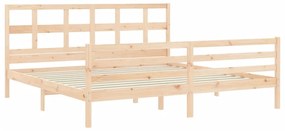 Estrutura de cama Super King Size com cabeceira madeira maciça