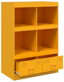 Aparador alto 67x39x95 cm aço amarelo mostarda