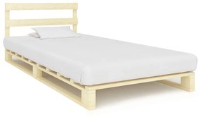 vidaXL Estrutura de cama em paletes pinho maciço 100x200 cm