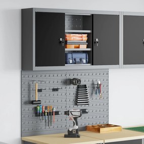 Conjunto de Armário de Ferramentas e Painel de Ferramentas VidaXL 3 Pe