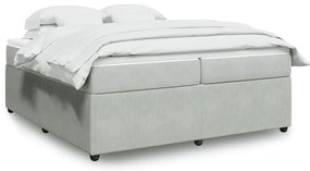 vidaXL Cama com molas/colchão 200x200 cm veludo cinzento-claro