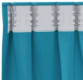 Cortinas com cortinas 2 pcs Turquesa 140 x 140 cm Poliéster