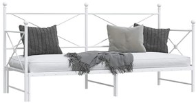 Cama de dia com gavetão sem colchão 90x190 cm aço branco
