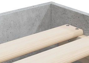 Estrutura de cama c/ gavetas derivados de madeira cinza-cimento