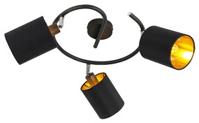 Candeeiro de teto moderno preto 3 luzes - Lofty