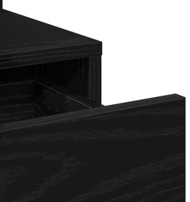 Mesa de Maquiagem com Espelho e Luzes LED Madeira de Carvalho Preto