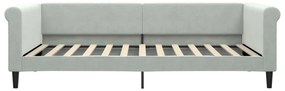 Sofá-cama 100x200 cm veludo cinzento-claro