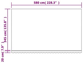 Tecido de substituição para toldo 6x3,5 m riscas multicor