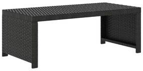 5 pcs conjunto lounge de jardim c/ almofadões vime PE preto