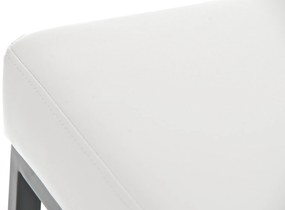 Banco de bar Montreal em couro sintético e com estrutura preta 37 x 78 x 37 cm Branco