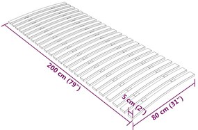 Estrado de ripas com 24 ripas 80x200 cm