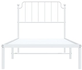 Estrutura de cama com cabeceira 90x190 cm metal branco