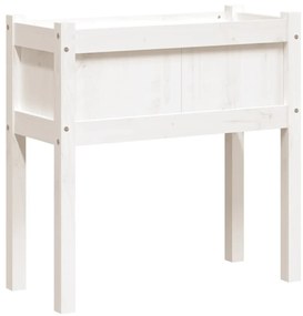 Vasos/floreiras de jardim com pernas 2 pcs pinho maciço branco