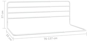 Barra de segurança p/ cama infantil (76-137)x55 cm ferro branco