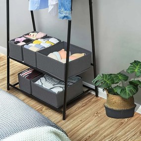 Conjunto de 6 organizadores de gavetas cinzento