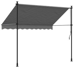 Toldo retrátil 250x150 cm tecido e aço antracite