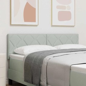vidaXL Cabeceira de LED Bloco de Diamante Cinza Claro 160 cm em Veludo
