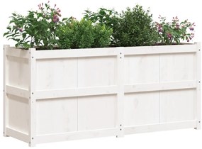Vaso/floreira de jardim 150x50x70 cm pinho maciço branco