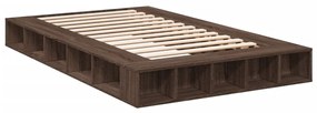 Estrutura de cama 135x190cm derivados madeira carvalho castanho