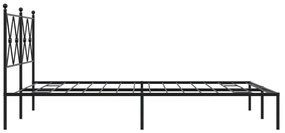 Estrutura de cama com cabeceira 135x190 cm metal preto