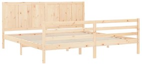 Estrutura de cama com cabeceira 200x200 cm madeira maciça