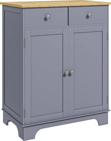 HOMCOM Aparador para Sala 68x40,3x85 cm 2 Gavetas e Armário com Prateleira Regulável Cinza | Aosom Portugal