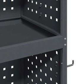 Carro de Ferramentas com prateleira com roda Antracite 65 x 35 x 111 c