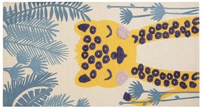 Tapete para crianças em algodão multicolor com impressão de leopardo 80 x 150 cm LUAS Beliani