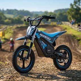 Mota elétrica infantil ROOKIE X 24V (14"), bateria de lítio, motor de 250 W, travão de disco Azul