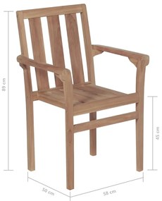 Cadeiras de jardim empilháveis 2 pcs madeira teca maciça