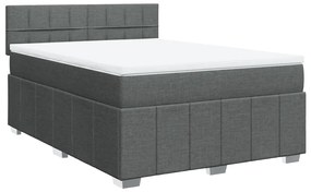 Cama com molas/colchão 160x200 cm tecido cinzento-escuro