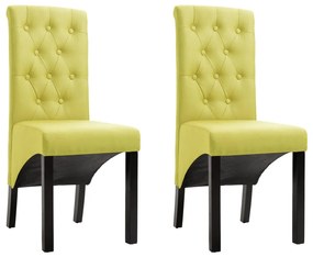 vidaXL Cadeiras de jantar 2 pcs tecido verde