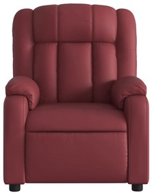 Poltrona reclinável couro artificial vermelho tinto