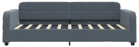 Sofá-cama 90x190 cm veludo cinzento-escuro