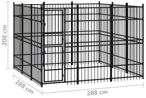 Canil de exterior 8,29 m² aço