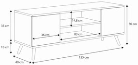 Móvel TV 155 cm cor carvalho artesanal