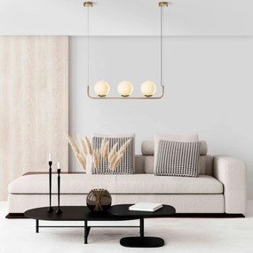 Chandelier Faruk – Dourado – Diâmetro de Cap 15 cm (3 Peças), Comprime