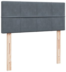 Cama boxspring com colchão 120x190 cm veludo cinzento-escuro