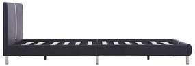 Estrutura de cama sem colchão 135x190 cm couro artificial preto