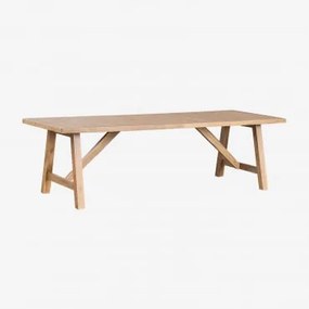 Mesa De Jantar Retangular Em Madeira De Acácia Do Dubai Castanho Acácia Rústico & 260 X 100 Cm - Sklum